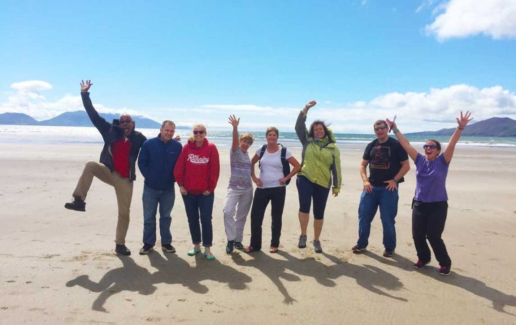 Group of people off the beaten track of Ireland 