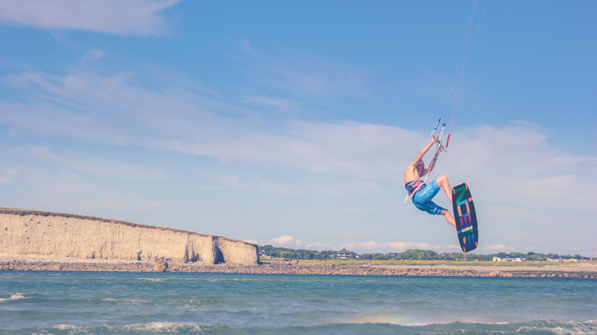 Kitesurfing on the coast of Ireland