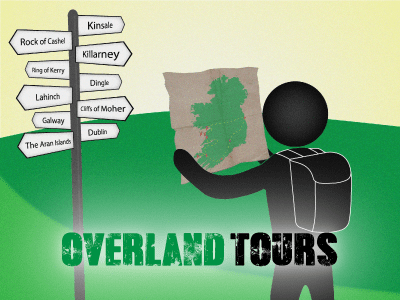 stick man looking at a map of ireland