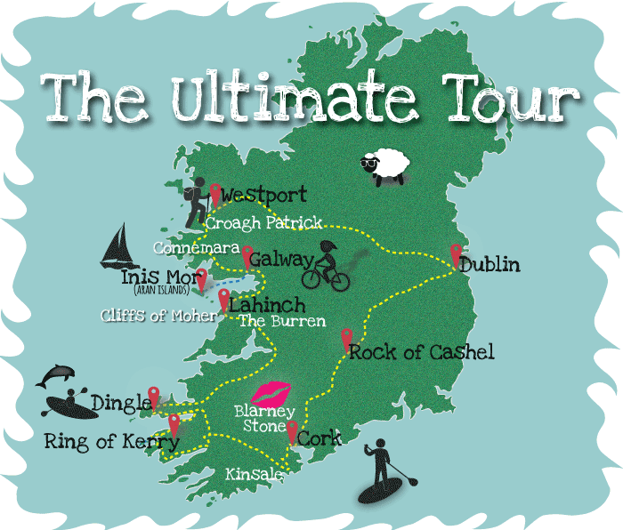 The Ultimate Ireland Small Group Tour Map
