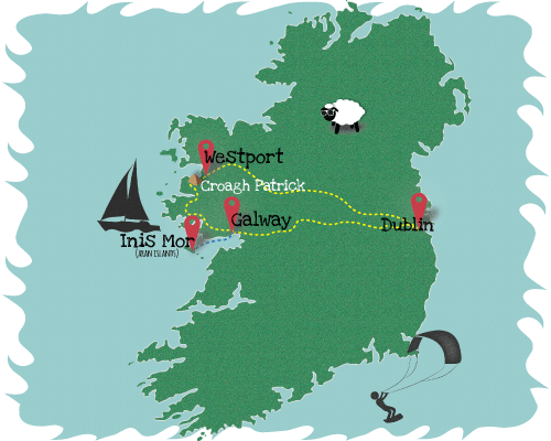 Wild West of Ireland tour map