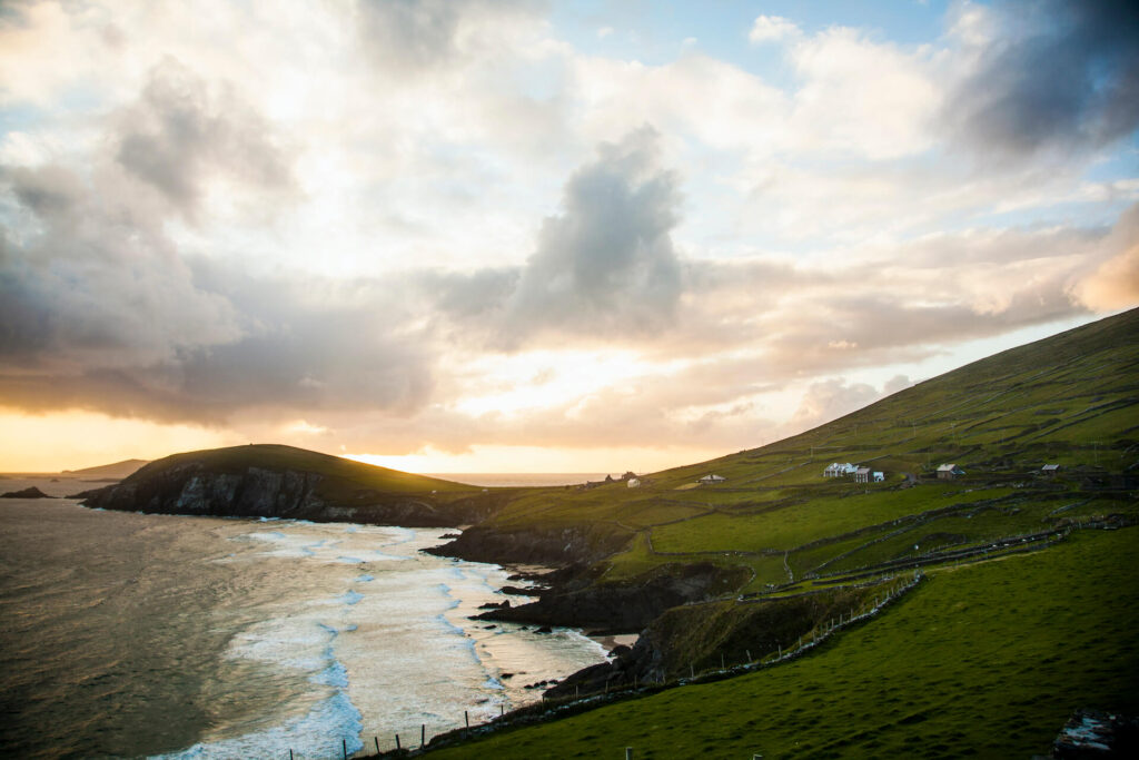 Cliffs at sunset, Dunquin, Kerry, Ireland