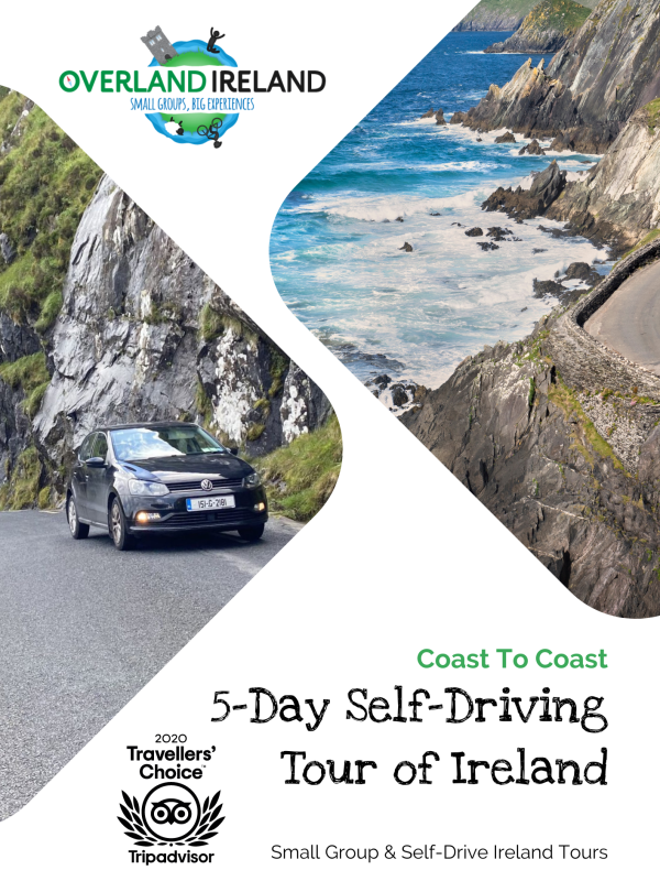 Promotional flyer for a 5-day Self Drive Tours of Ireland featuring scenic coastal drives.