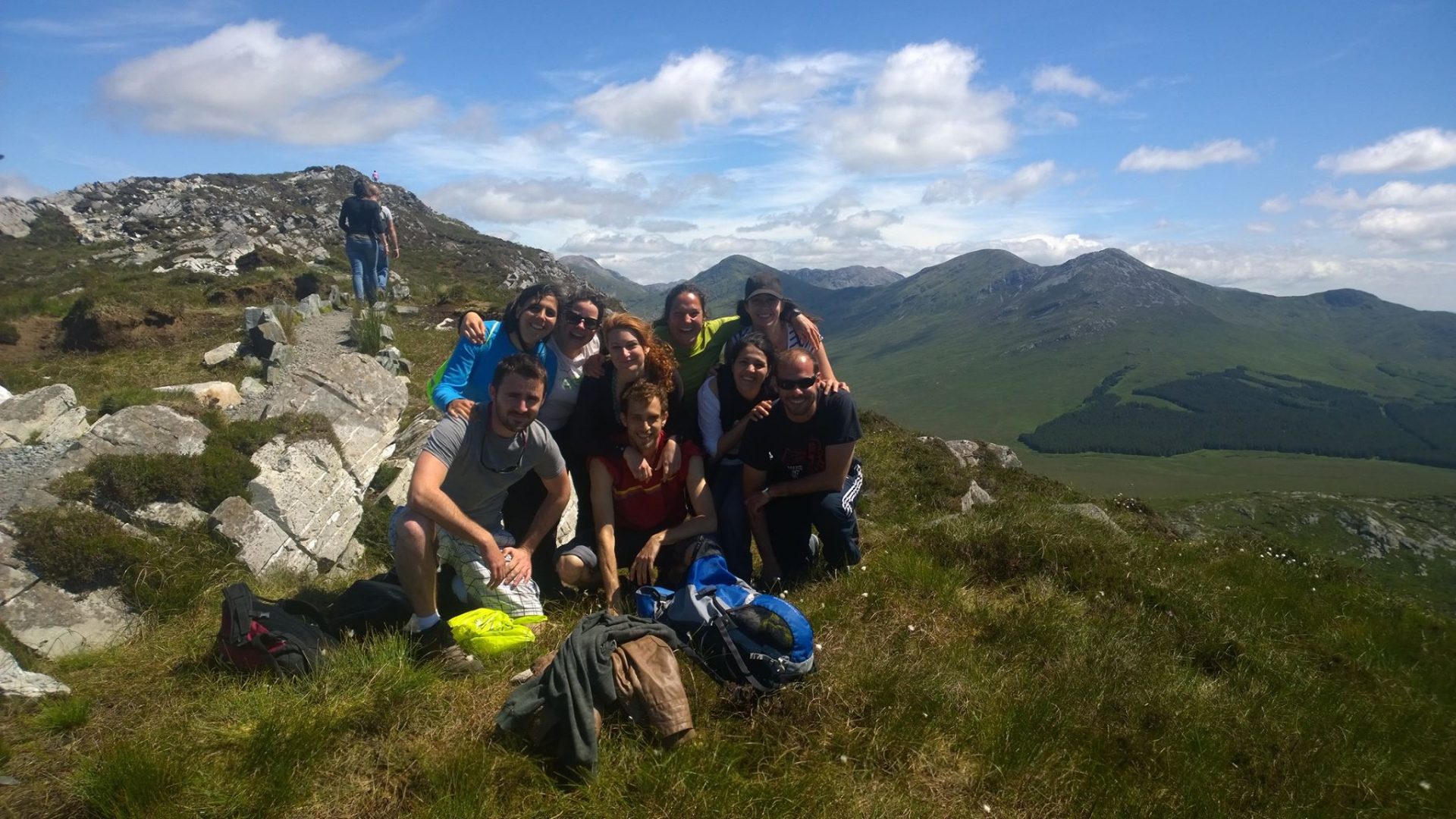 Group hiking in Ireland