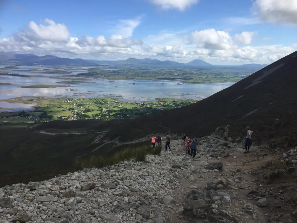 Hiking up Craogh Patrick mountain