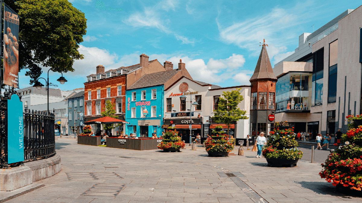 A high street in Cork Ireland